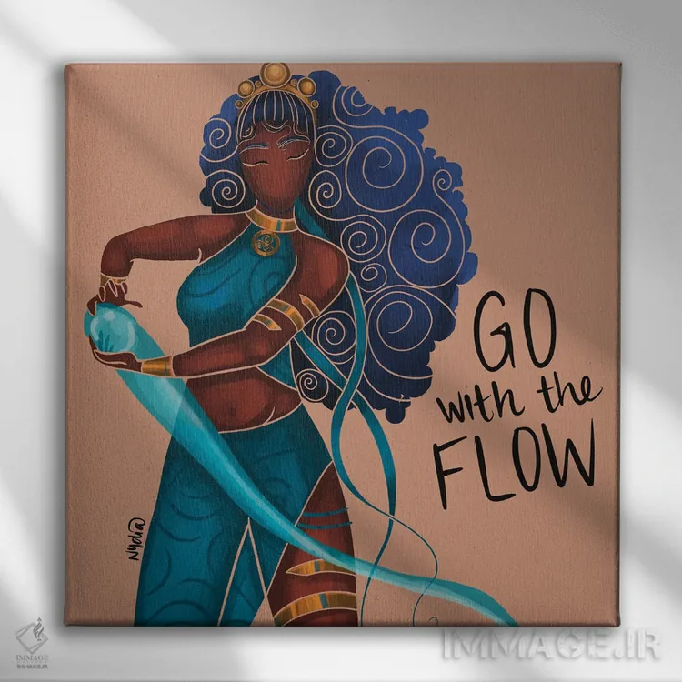 تابلو آب اثر نیدیا دراز (نام هنری/استودیو) - نمای روبهرو روی دیوار