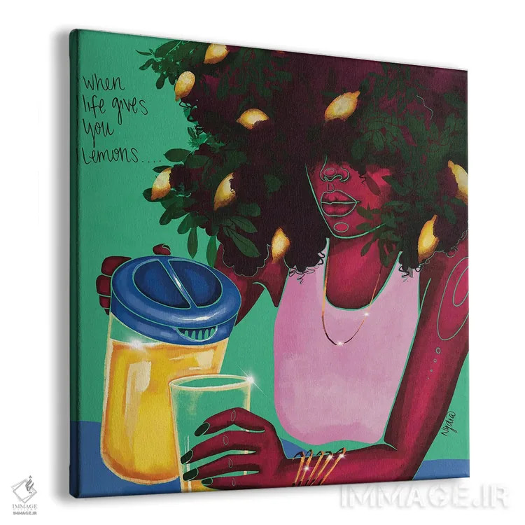 تابلو "وقتی زندگی بهت لیمو میدهد" اثر نیدیا دراز (نام هنری/استودیو) - نمای پرسپکتیو محصول
