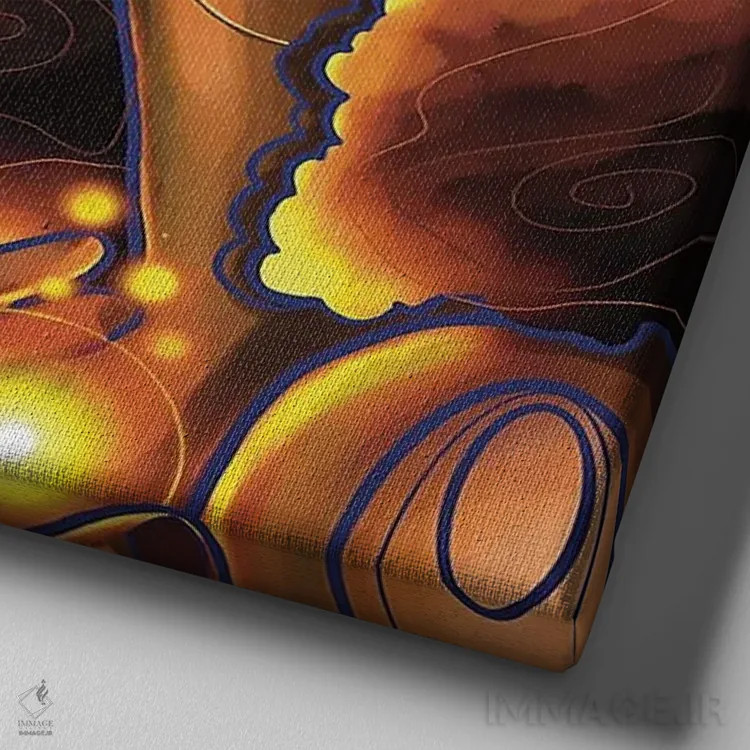 تابلو "همچنان بدرخش" اثر نیدیا دراز (نام هنری/استودیو) - نمای نزدیک بافت بوم