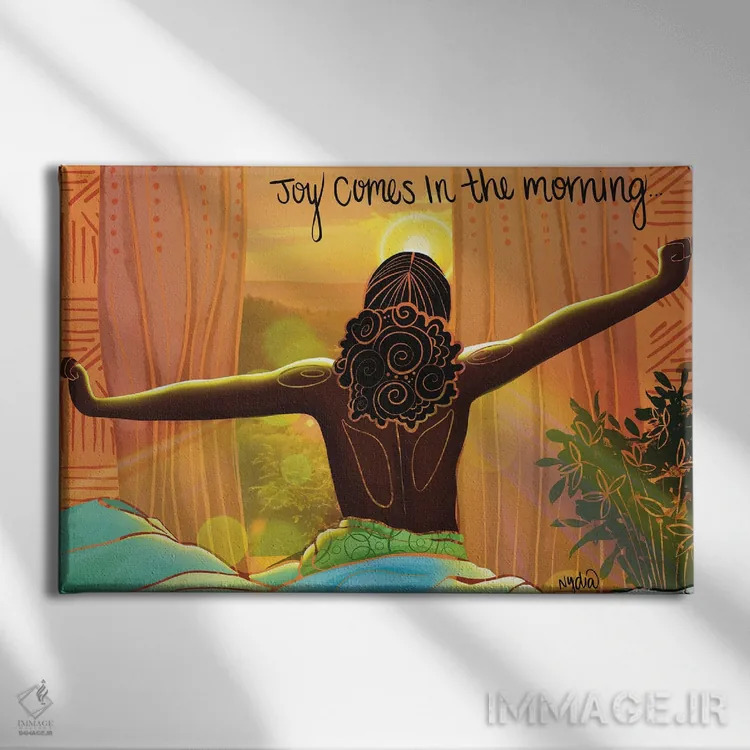 تابلو "شادی" اثر نیدیا دراز (نام هنری/استودیو) - نمای روبهرو روی دیوار