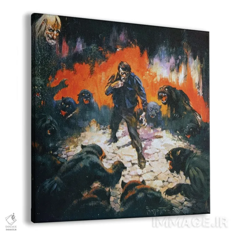 تابلو "دایرهی وحشت" اثر فرانک فرزتا (تصویرگر و طراح کمیک آمریکایی) - نمای پرسپکتیو محصول