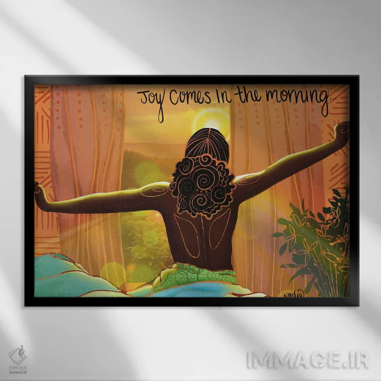 تابلو "شادی" اثر نیدیا دراز (نام هنری/استودیو) - نمای قابدار مشکی