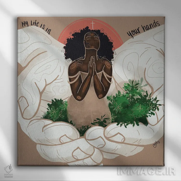 تابلو "زندگی من در دستان توست" اثر نیدیا دراز (نام هنری/استودیو) - نمای روبهرو روی دیوار