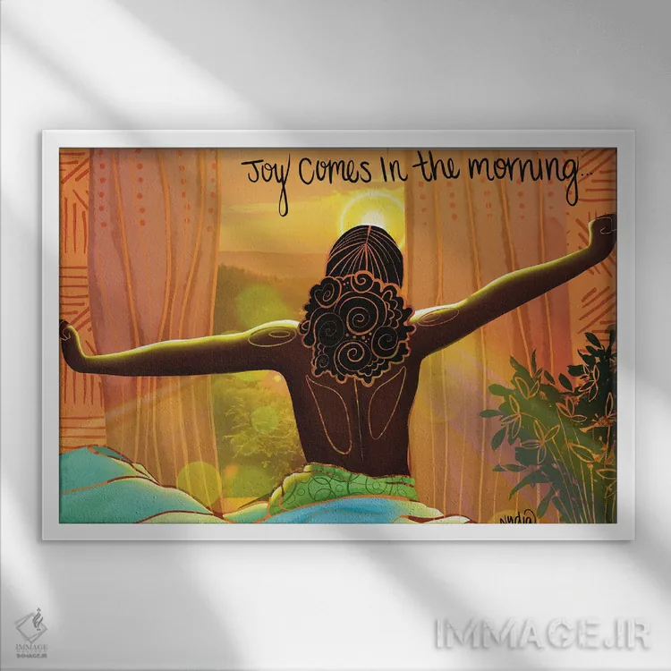 تابلو "شادی" اثر نیدیا دراز (نام هنری/استودیو) - نمای قابدار سفید