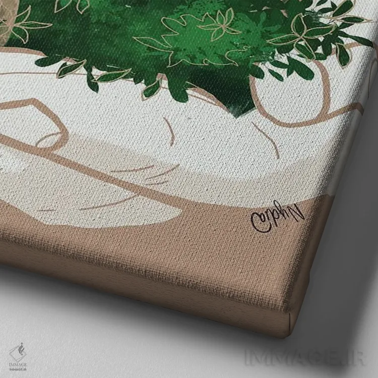 تابلو "زندگی من در دستان توست" اثر نیدیا دراز (نام هنری/استودیو) - نمای نزدیک بافت بوم