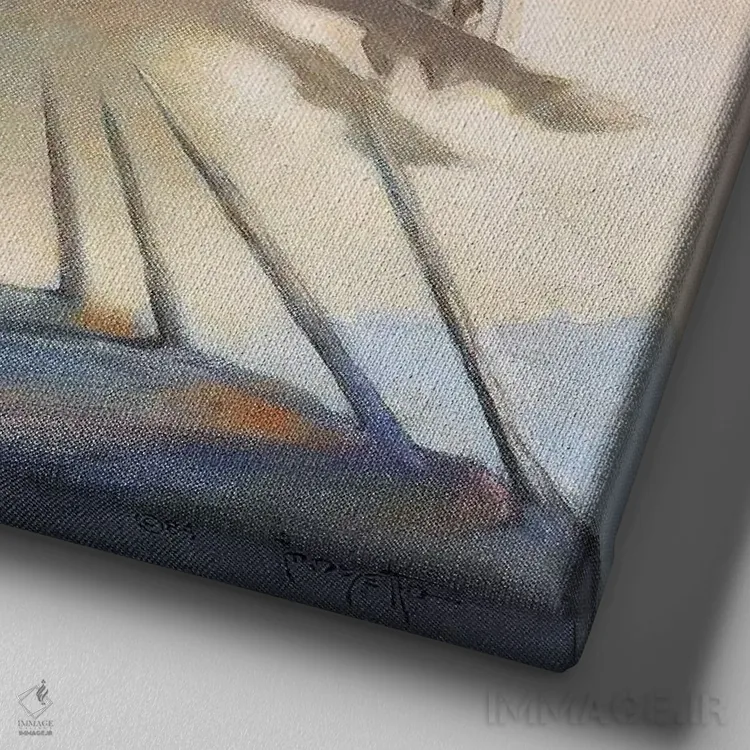 تابلو "هونها (قوم تاریخی)" اثر فرانک فرزتا (تصویرگر و طراح کمیک آمریکایی) - نمای نزدیک بافت بوم