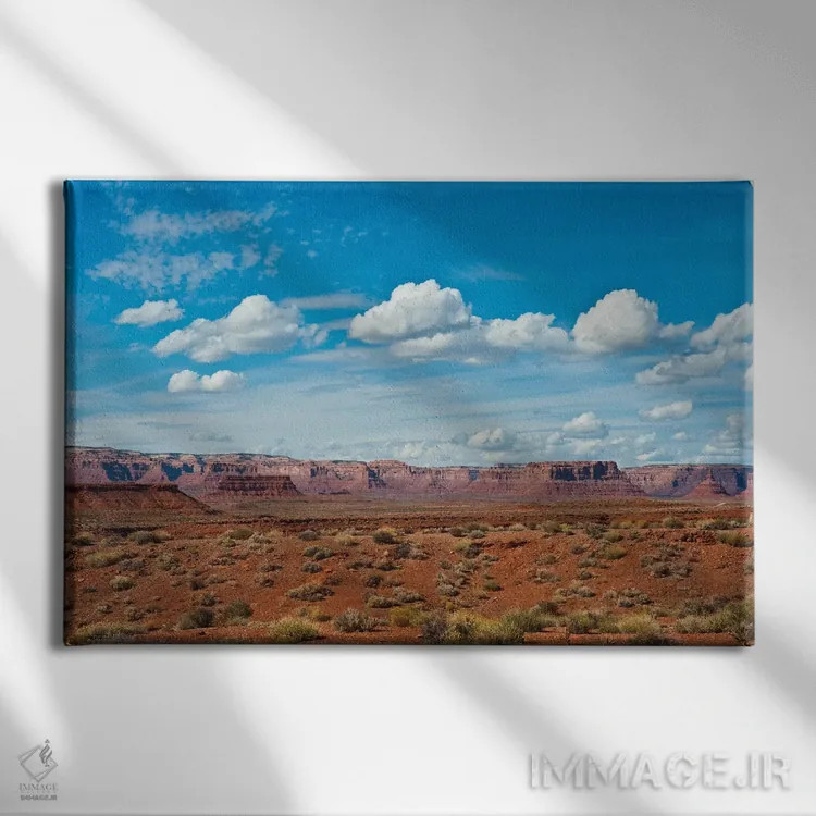 تابلو "آمریکا، یوتا، بلاف، دره خدایان، پانوراما، بنای ملی گوش خرسها" اثر برنارد فریل - نمای روبهرو روی دیوار