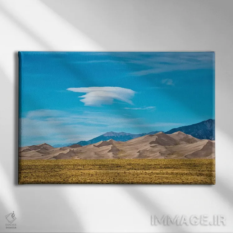 تابلو "آمریکا، کلرادو، آلاموسا، پارک ملی تپههای شنی بزرگ II" اثر برنارد فریل - نمای روبهرو روی دیوار