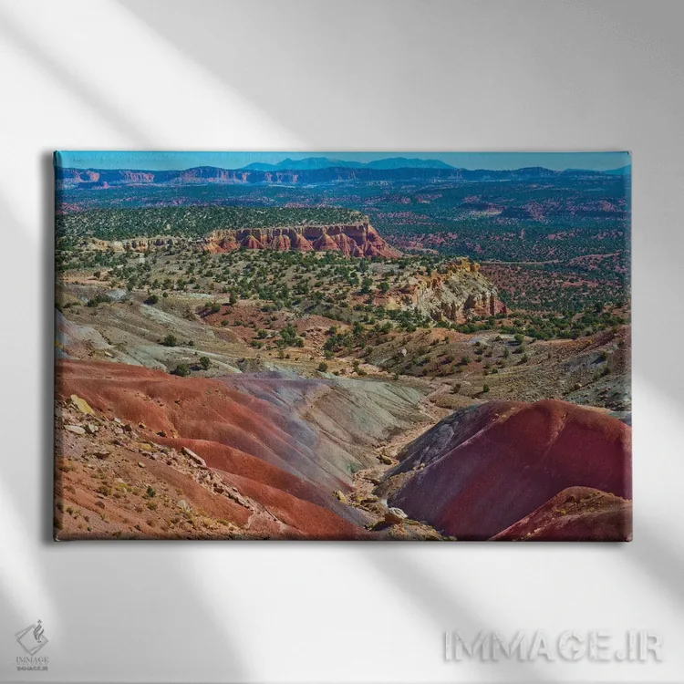 تابلو "آمریکا، یوتا، بولدر، جاده بور تریل، نقطه استود هورس" اثر برنارد فریل - نمای روبهرو روی دیوار