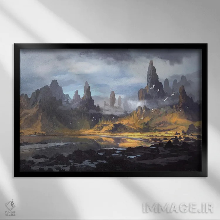 تابلو "کوه آلبور" اثر فرباوراند لادرا - نمای قابدار مشکی