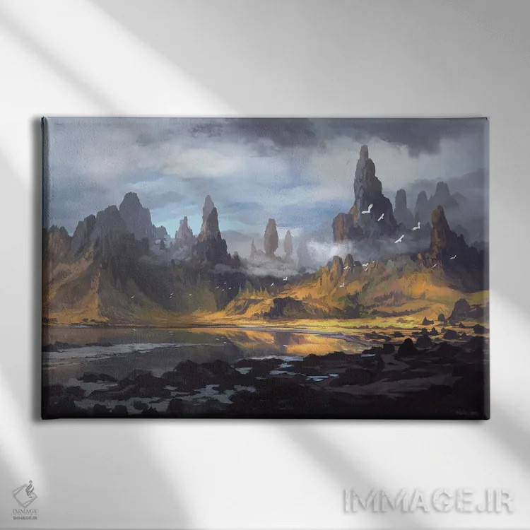 تابلو "کوه آلبور" اثر فرباوراند لادرا - نمای روبهرو روی دیوار