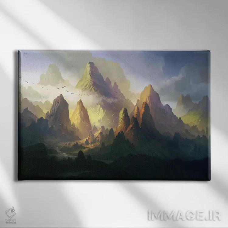 تابلو "سرزمین آنگول-اِلم" اثر فرباوراند لادرا - نمای روبهرو روی دیوار