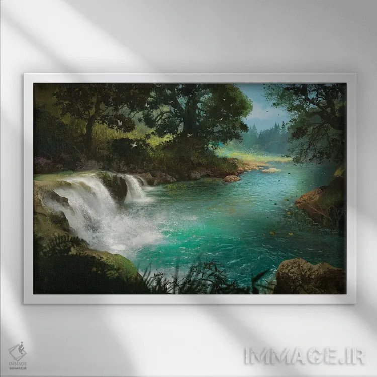 تابلو "جویبار" اثر فرباوراند لادرا - نمای قابدار سفید