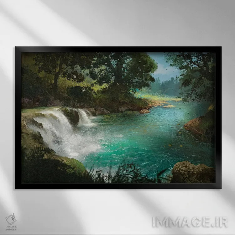 تابلو "جویبار" اثر فرباوراند لادرا - نمای قابدار مشکی