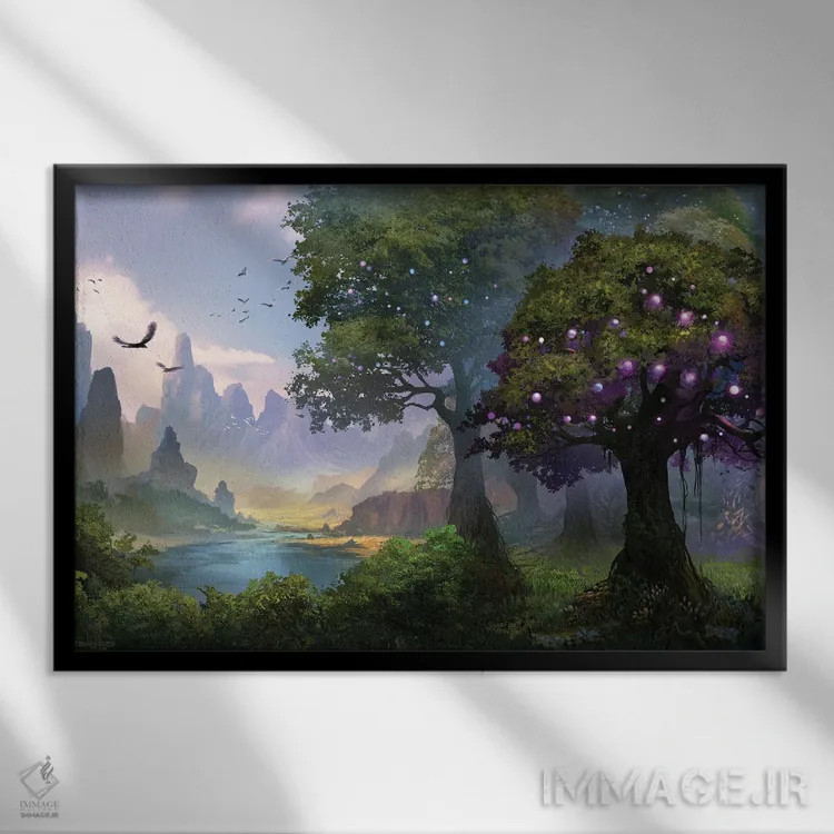 تابلو "چاه ستارگان" اثر فرباوراند لادرا - نمای قابدار مشکی