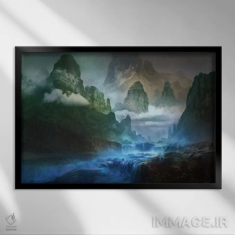 تابلو "رودخانه آبی" اثر فرباوراند لادرا - نمای قابدار مشکی