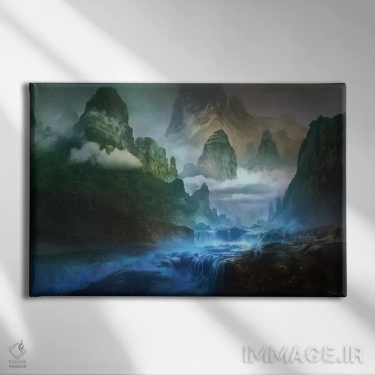 تابلو "رودخانه آبی" اثر فرباوراند لادرا - نمای روبهرو روی دیوار