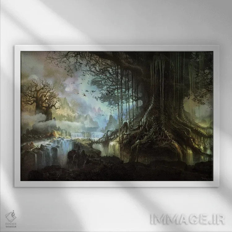 تابلو "درخت زندگی" اثر فرباوراند لادرا - نمای قابدار سفید