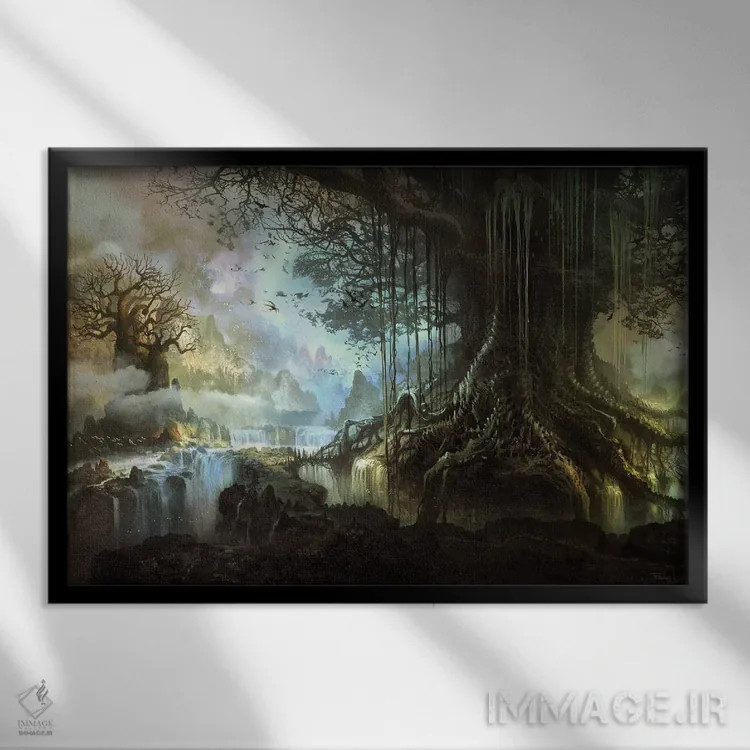 تابلو "درخت زندگی" اثر فرباوراند لادرا - نمای قابدار مشکی