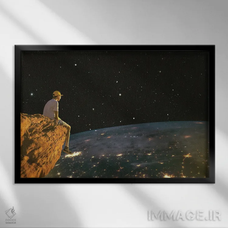 تابلو شب زرد اثر فرن رودریگز - نمای قابدار مشکی