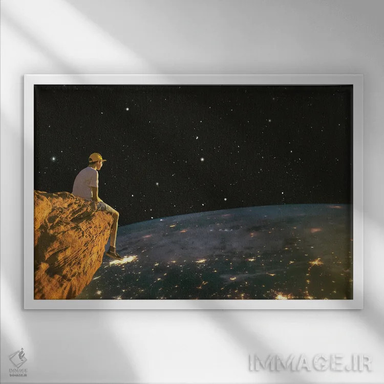 تابلو شب زرد اثر فرن رودریگز - نمای قابدار سفید