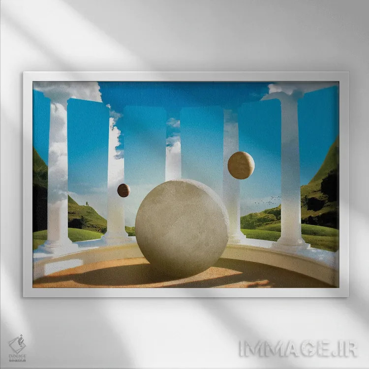 تابلو شکل ابرها اثر فرن رودریگز - نمای قابدار سفید