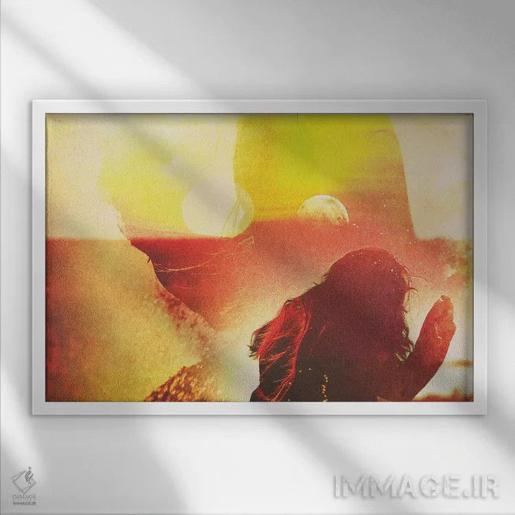 تابلو او برمیخیزد اثر فرن رودریگز - نمای قابدار سفید