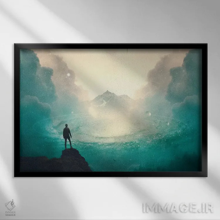 تابلو تعامل اندیشمندانه اثر فرن رودریگز - نمای قابدار مشکی