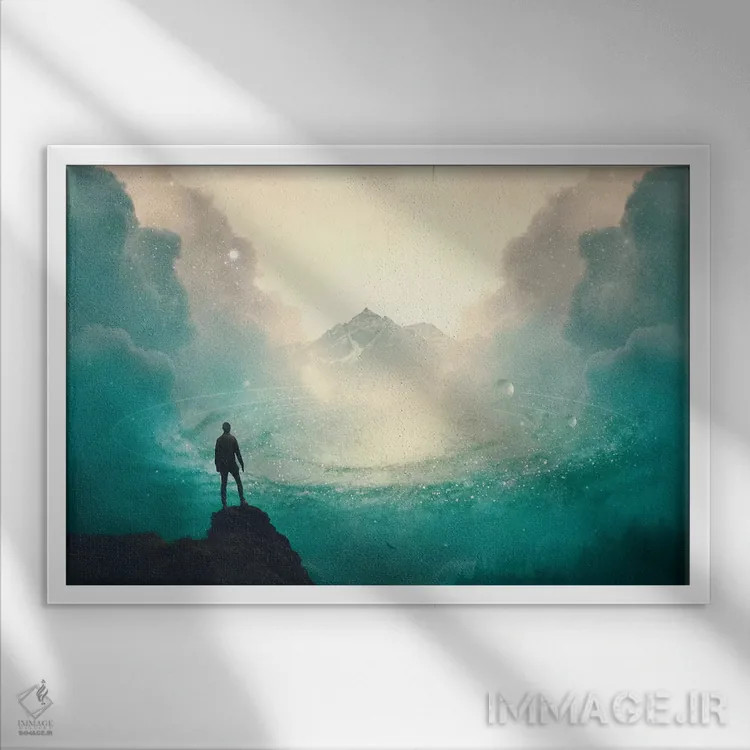 تابلو تعامل اندیشمندانه اثر فرن رودریگز - نمای قابدار سفید