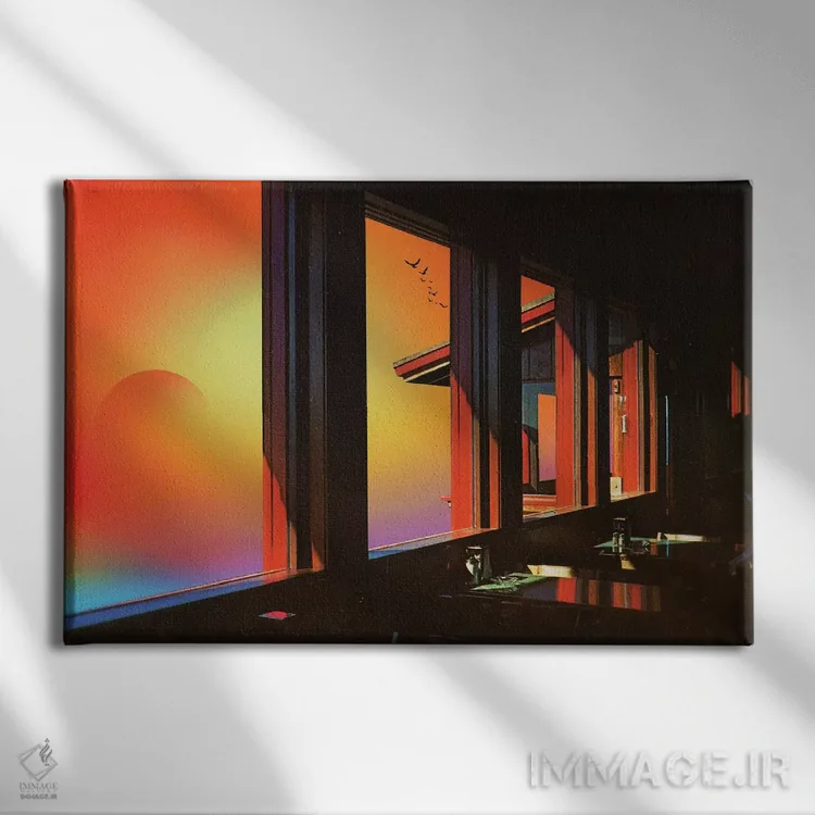 تابلو آسمان سیلوسایبین (قارچ روانگردان) اثر فرن رودریگز - نمای روبهرو روی دیوار