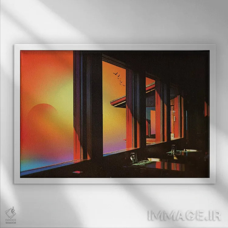 تابلو آسمان سیلوسایبین (قارچ روانگردان) اثر فرن رودریگز - نمای قابدار سفید