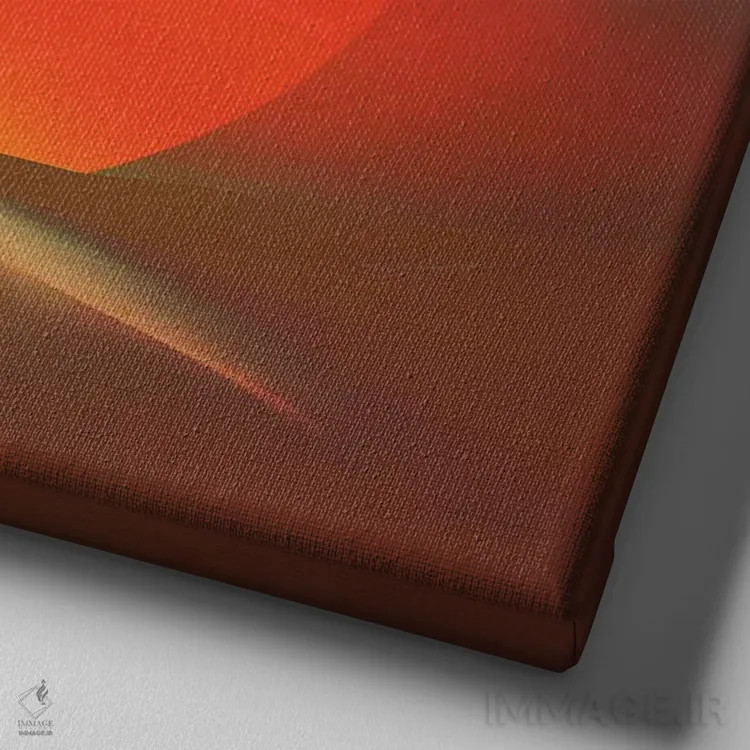 تابلو خورشید در حال غروب اثر فرن رودریگز - نمای نزدیک بافت بوم