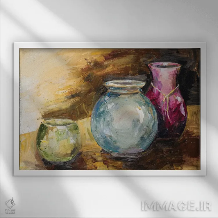 تابلو گلدانهای جواهرنشان اثر هِدر اِی. فرنچ-روسیه - نمای قابدار سفید