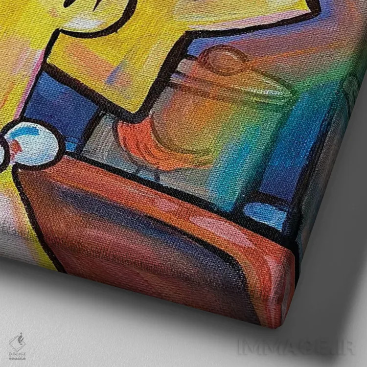 تابلو لیزا سیمپسون (شخصیت کارتونی) اثر فارست استوارت - نمای نزدیک بافت بوم