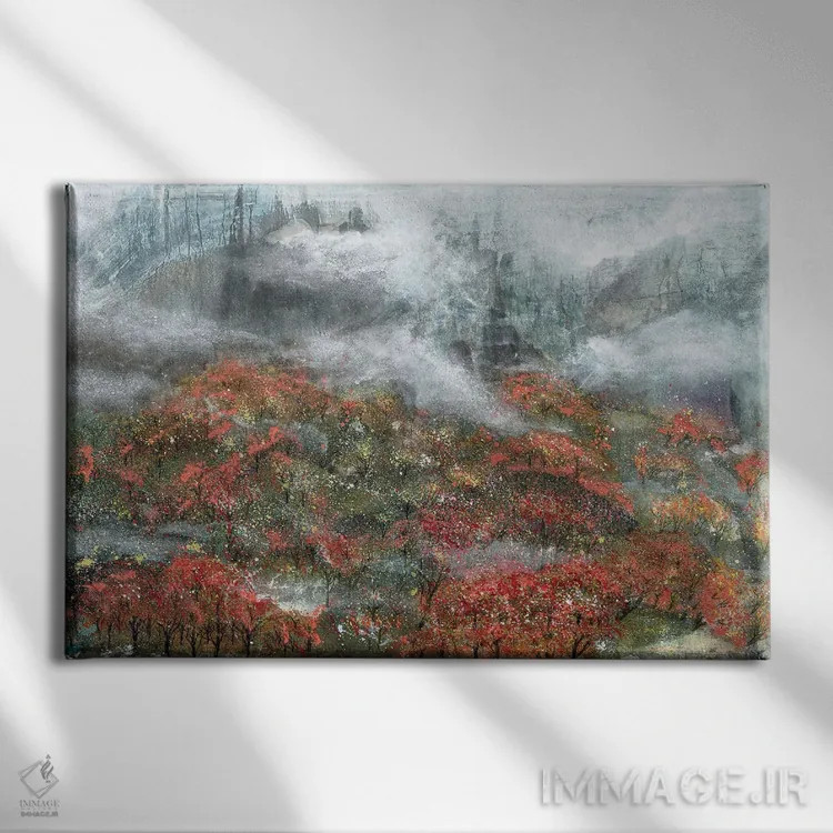 تابلو لبهٔ مهآلود اثر مینگ فرانز - نمای روبهرو روی دیوار