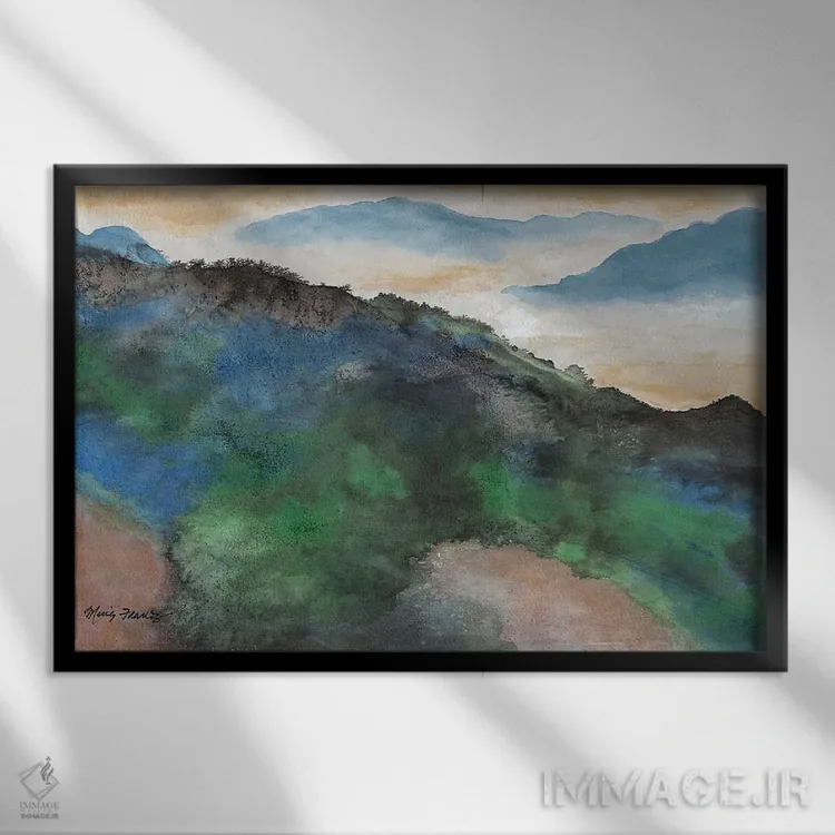 تابلو لبهٔ صبحگاهی اثر مینگ فرانز - نمای قابدار مشکی