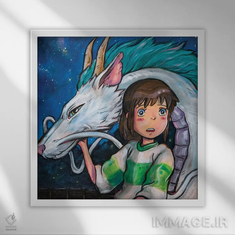 تابلو شهر ارواح (انیمه) اثر فارست استوارت - نمای قابدار سفید