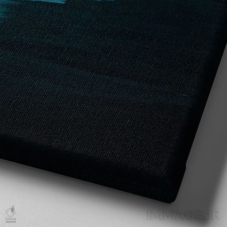 تابلو ساعت آبی ۲ اثر استفن فوسبک - نمای نزدیک بافت بوم