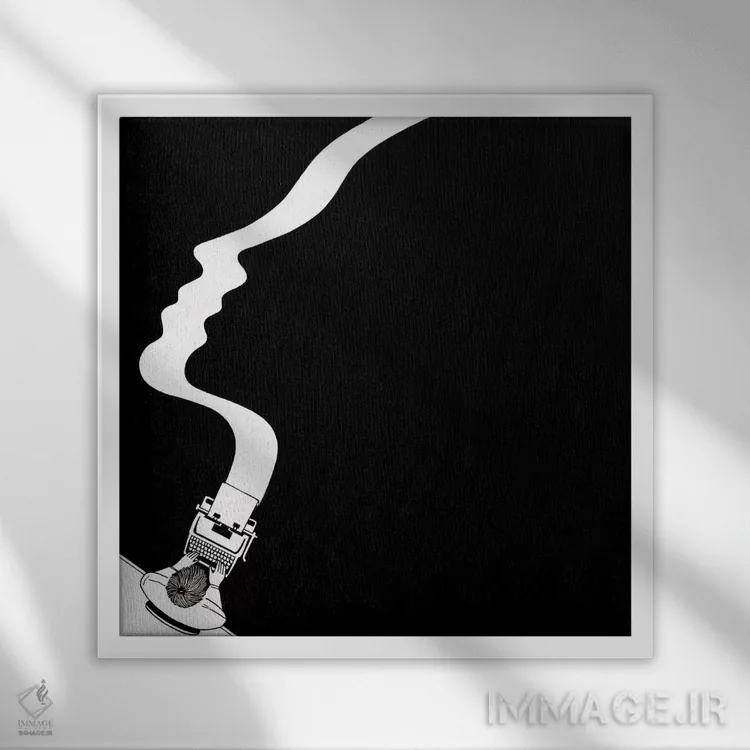 تابلو من دربارهٔ تو مینویسم اثر فیلیپو اسپینلی - نمای قابدار سفید