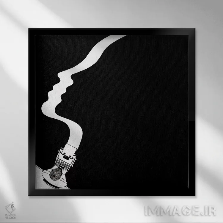 تابلو من دربارهٔ تو مینویسم اثر فیلیپو اسپینلی - نمای قابدار مشکی