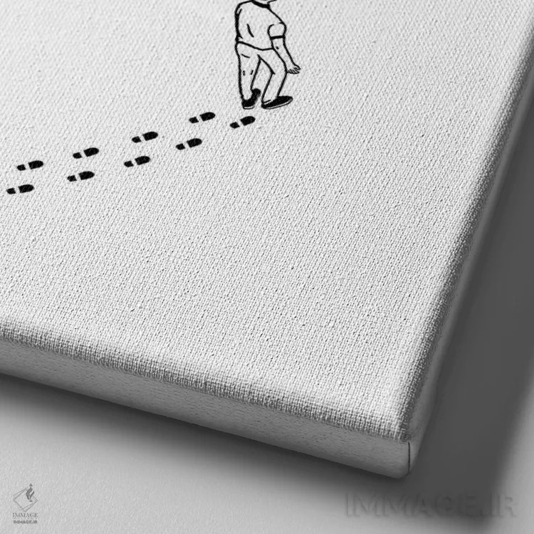 تابلو عشق دنبالهای از گامهای عادی است اثر فیلیپو اسپینلی - نمای نزدیک بافت بوم