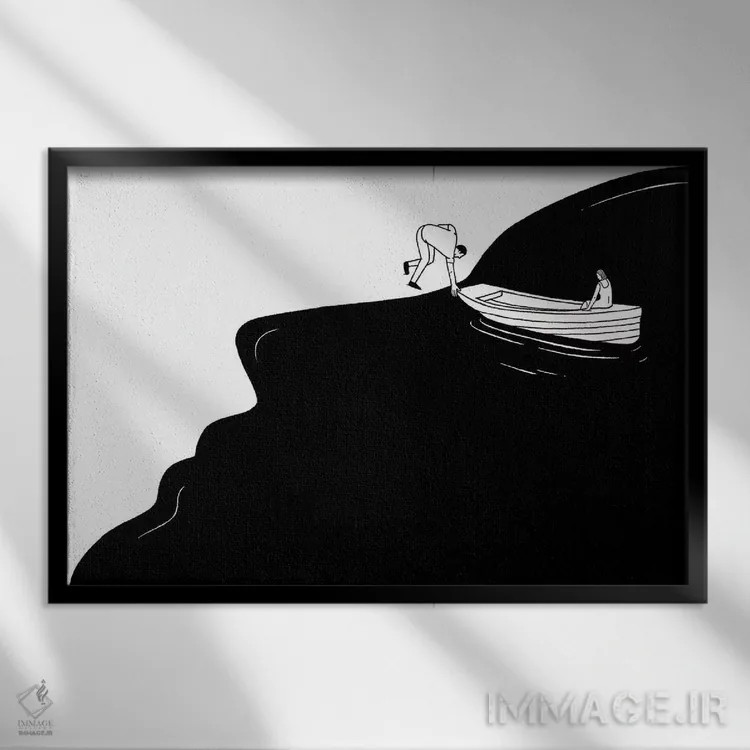 تابلو رها کردن خود اثر فیلیپو اسپینلی - نمای قابدار مشکی