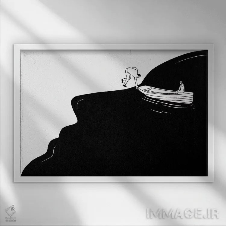 تابلو رها کردن خود اثر فیلیپو اسپینلی - نمای قابدار سفید