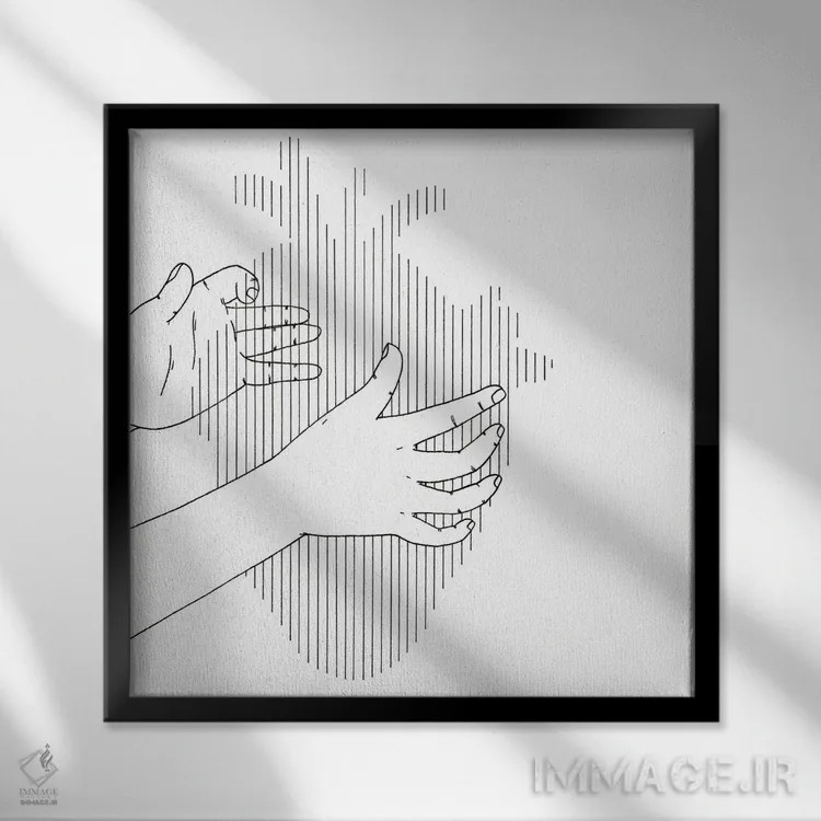 تابلو موسیقی قلب اثر فیلیپو اسپینلی - نمای قابدار مشکی