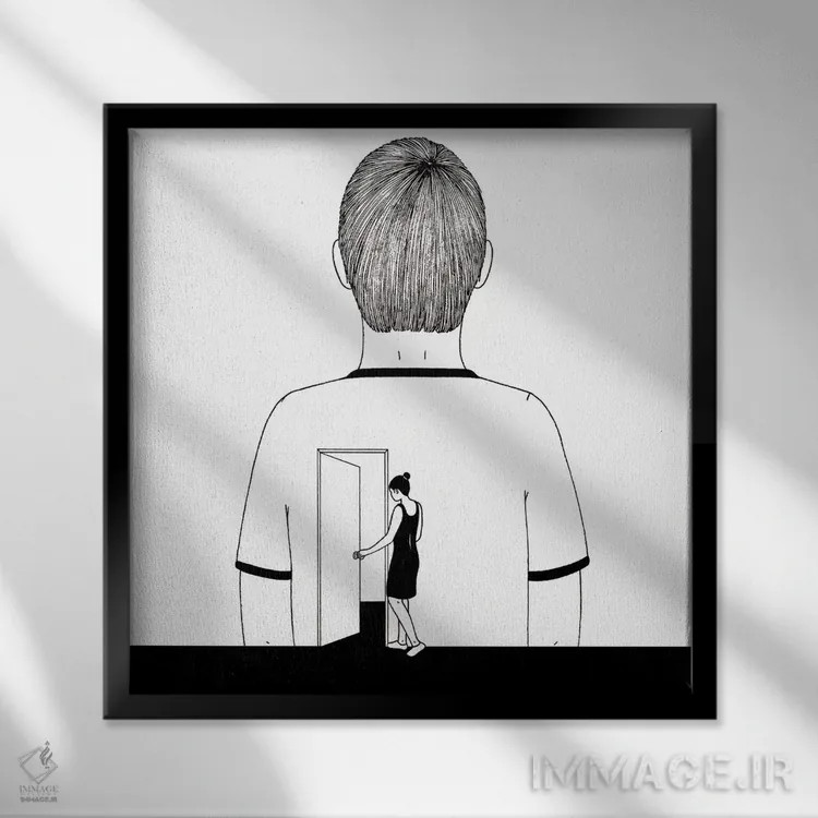 تابلو در کنار قلب اثر فیلیپو اسپینلی - نمای قابدار مشکی