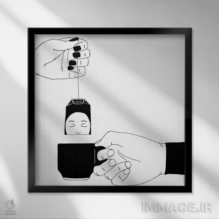 تابلو تفکر آرامبخش اثر فیلیپو اسپینلی - نمای قابدار مشکی