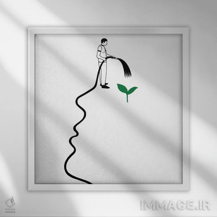 تابلو جوانه (گیاه) اثر فیلیپو اسپینلی - نمای قابدار سفید