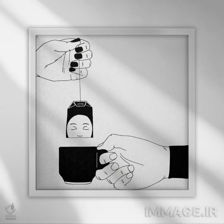 تابلو تفکر آرامبخش اثر فیلیپو اسپینلی - نمای قابدار سفید