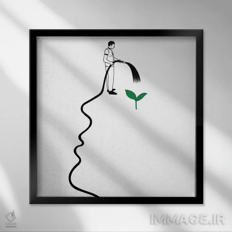 تابلو جوانه (گیاه) اثر فیلیپو اسپینلی - نمای قابدار مشکی