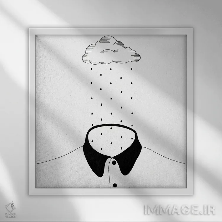 تابلو باران درون اثر فیلیپو اسپینلی - نمای قابدار سفید